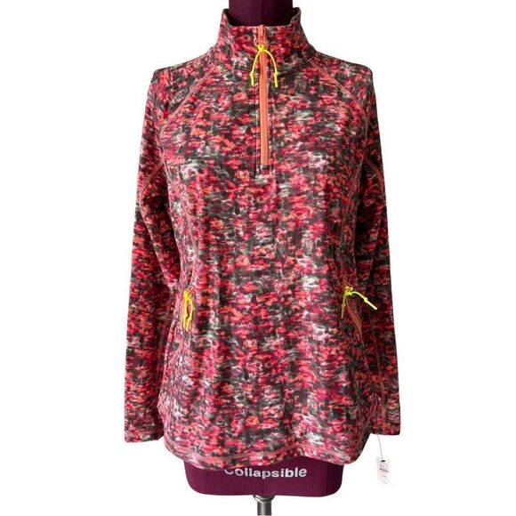 NEW Talbots PERFORMANCE INTERLOCK HALF ZIP PULLOVER  size M Petitie TEXTURED DOT - Picture 3 of 13